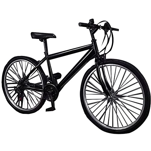 Mountain Bike : Mountain Bike Bicicletta per Studenti di Fondo a velocità variabile Nera Speciale a 21 velocità con Assorbimento degli Urti all'aperto 135, 0 cm * 19, 0 cm * 72, 0 cm