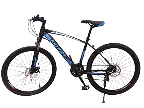 Mountain Bike : Mountain Bike Completa Doppia Sospensione MTB 26 "Ruota Freno A Disco 21 Spd Blu Adulti e bambini 10 / 11 anni e oltre