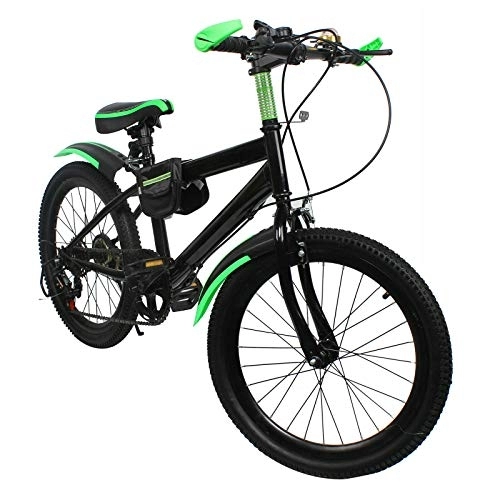 Mountain Bike : Mountain bike da 20 pollici, multi marce, in acciaio al carbonio, con freno a disco doppio (verde)