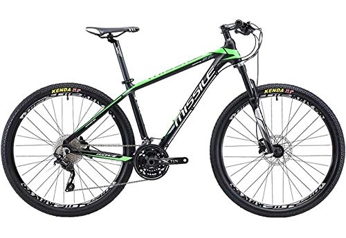 Mountain Bike : Mountain Bike da 27, 5 Pollici Mountain Bike in Lega di Alluminio a 30 velocit-Nero Verde_27, 5x15 (150-170 cm) Cina