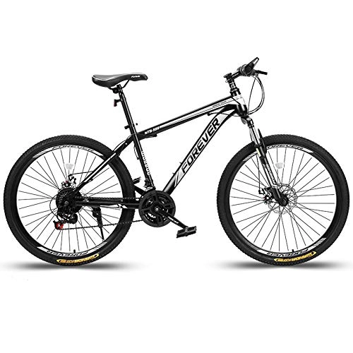 Mountain Bike : Mountain Bike Freni a Disco Sport 24 Pollici 21 velocità Bianco e Nero Acciaio al Carbonio