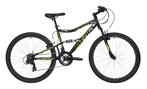 Mountain Bike : Mountain bike full biammortizzata Atala Panther, 21 velocità, verde fluo e nero, 26", taglia XS (140-155 cm)