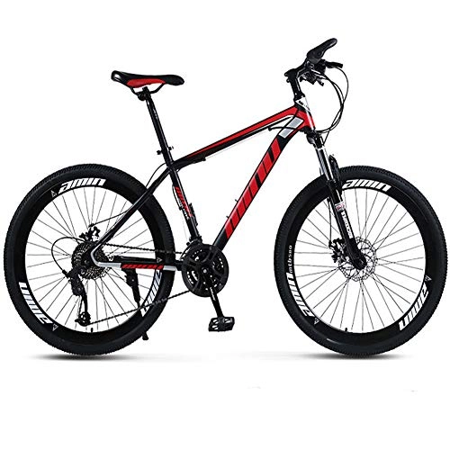 Mountain Bike : Mountain Bike per adulti, acciaio al carbonio ad alto assorbimento degli urti, bici da esterno 21 / 24 / 27 / 30 velocità, freni a disco Fat Bike 26 pollici Student Bicicletta