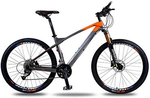Mountain Bike : Mountain Bike per adulti da corsa, bicicletta per freni a disco con olio in fibra di carbonio, 26 pollici -27 velocità, più veloce e più risparmio di manodopera 7-10, fengong giallo (Colore : blu)