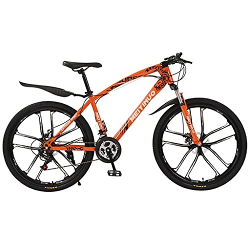 Mountain Bike : Mountainbike Bici Bicicletta MTB Mountain Bike 21 / 24 / 27 Velocità telaio in acciaio 26 pollici ruote a raggi doppia della sospensione bici MTB Mountain Bike ( Color : Orange , Size : 27 Shimano Speed )