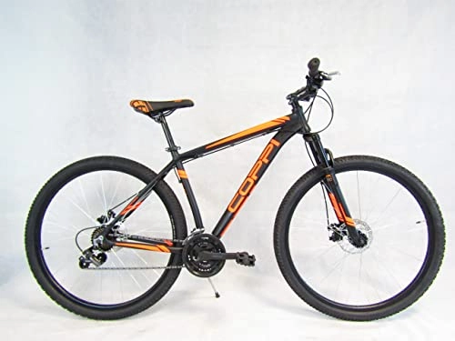 Mountain Bike : MTB 29 front mountain bike bicicletta in alluminio cambio shimano 21v (nero / arancione)