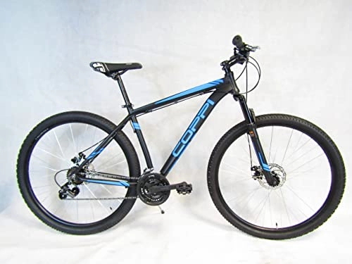 Mountain Bike : MTB 29 front mountain bike bicicletta in alluminio cambio shimano 21v (nero / blu)