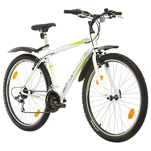 Mountain Bike : Multibrand, PROBIKE PRO 27, 27.5 Pollici, 483mm, Mountain Bike, Unisex, 21 velocità Shimano (Bianco / Grigio-Verde – Verde)