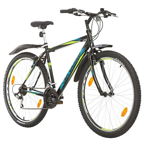 Mountain Bike : Multibrand, PROBIKE PRO 27, 27.5 Pollici, 483mm, Mountain Bike, Unisex, 21 velocità Shimano (Nero / Grigio-Verde + Parafango)