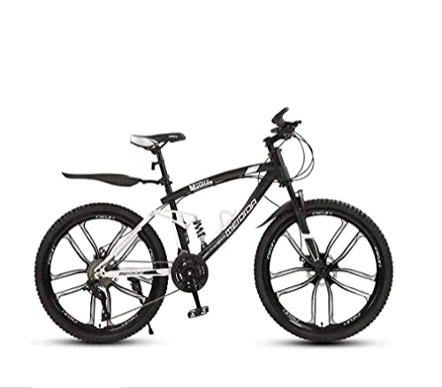 Mountain Bike : N&I Bike Adult Soft Tail Mountain Bike High-Carbon Steel Snow Bikes Student Double Disc Brake City Bicycle 24 inch Magnesium Alloy Integrated Wheels A 30 Speed C 27 Speed