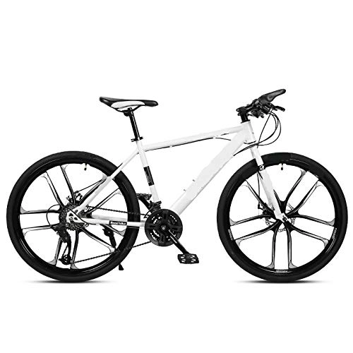 Mountain Bike : Ndegdgswg - Bicicletta da mountain bike, 26", 27 / 30 velocità, 27 / 30 velocità, con doppio freno a disco, velocità variabile per studenti, 27 velocità, 10 knifewheel (bianco)