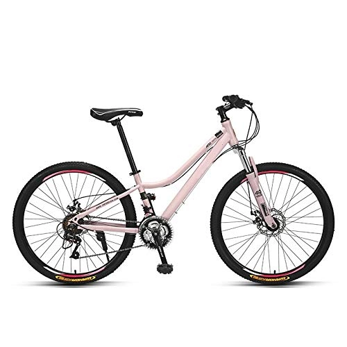 Mountain Bike : ndegdgswg Mountain Bike, 26 Pollici 24 velocità da Donna con Doppio Telaio in Acciaio Ammortizzante 26inches Pink