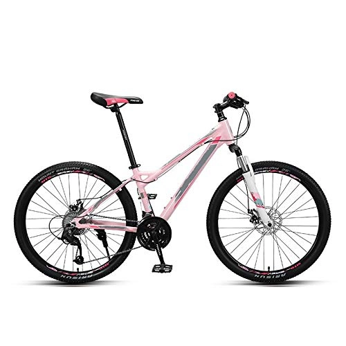 Mountain Bike : ndegdgswg Mountain Bike da donna ultra leggera a velocità variabile da 26 pollici, bici da corsa da 26 pollici, 30 velocità, rosa chiaro