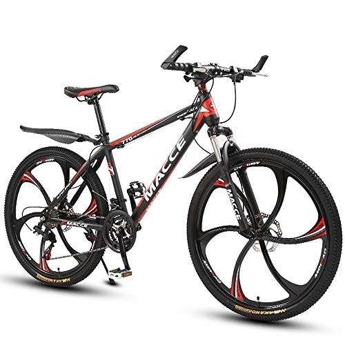 Mountain Bike : Nerioya Mountain Bike, MTB con 6 Ruote Taglienti, Carico Ammortizzatore / Doppio Freno A Disco 150 kg, B, 24 inch 27 Speed