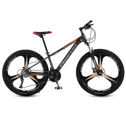 Mountain Bike : NYASAA Mountain bike da uomo e da donna, telaio in alluminio, forcella ammortizzata, freni a doppio disco meccanici, per gite, sport (orange 26)