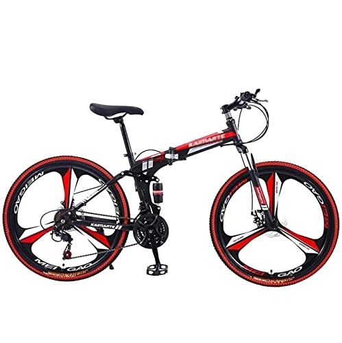 Mountain Bike : QCLU Bici da 26 Pollici, Acciaio al Carbonio 21 velocità in Bicicletta MTB. Ruote a Colori Gear Shift, Sospensione a forchetta, Boys Bike And Men Bike (Color : Black)