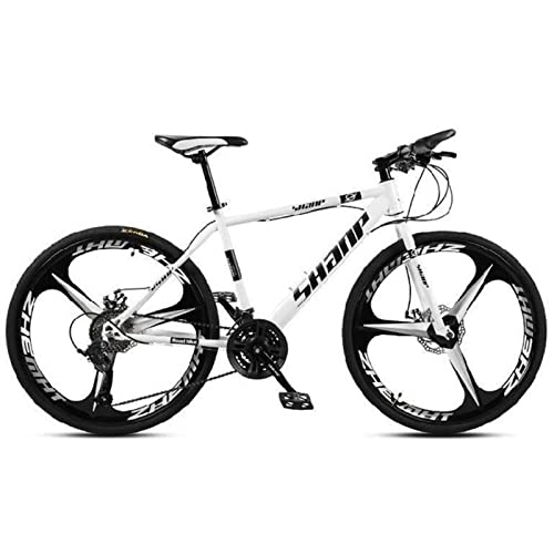 Mountain Bike : QCLU Mountain Bike, Freno a Disco Doppio 24 / 26 Pollici, MTB. for Adulti, Trekking Bici da Uomo Bike Girls Bike con Sedile Regolabile, Nero, 3 Cutter (Color : 27-Speed, Dimensione : 24 inch)