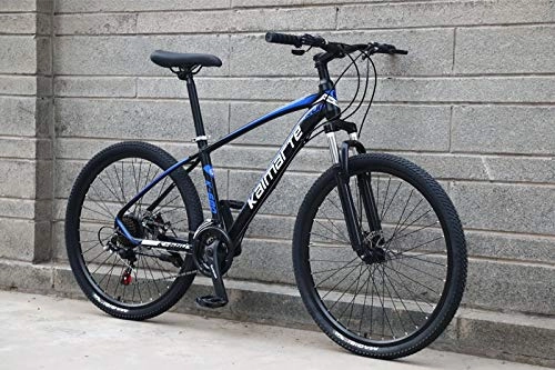Mountain Bike : Qinmo Alluminio Mountain Bike 24 e 26 Pollici Mountain Student Bicicletta variabili del Doppio Disco di velocit Bike Brake Mountain Bike (Color : 26 inch Black Blue, Size : 21 Speed)