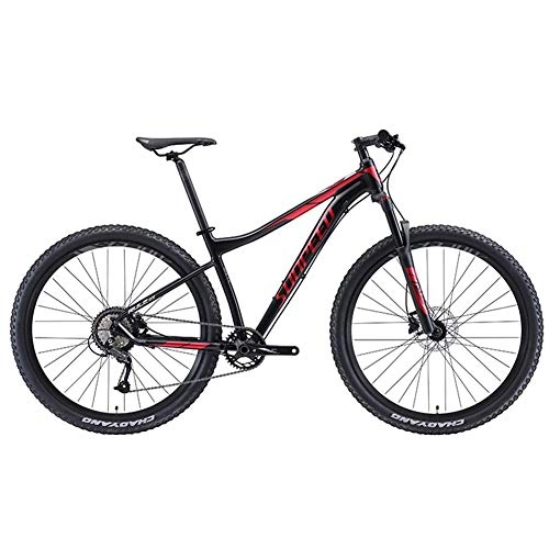Mountain Bike : Qj 9 velocit Mountain Bike, per Adulti Big Wheels Hardtail per Mountain Bike, Telaio in Alluminio Sospensione Anteriore della Bicicletta, Nero