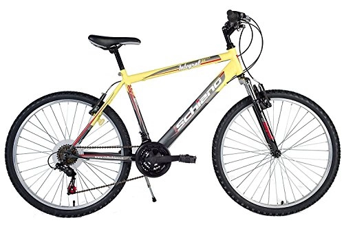 Mountain Bike : SCHIANO Bici Bicicletta 26' Integral Dual Disk Freni A Disco (Giallo-Antracite)