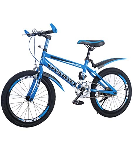 Mountain Bike : SJSF Y Mountain Bike per Bambini Blu, Telaio in Acciaio da 18 / 20 / 22"Pollici, Freni a V Anteriore e Posteriore a velocità Singola Pedana MTB Larga da 1, 95", 20"