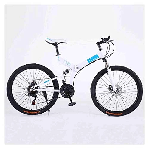 Mountain Bike : SOAR Mountain Bike Biciclette Mountain Bike for Adulti MTB Pieghevole Strada Biciclette for Uomini e Donne 24in Ruote Regolabile velocità Doppio Freno a Disco (Color : White-B, Size : 24 Speed)