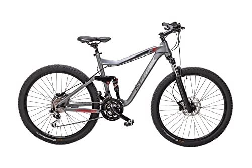 Mountain Bike : Sprick Deore XT Rock Shox 12850410-2101 - Bicicletta MTB da 27, 5 pollici, freni a disco, colore: Grigio-rosso, RH 48 cm