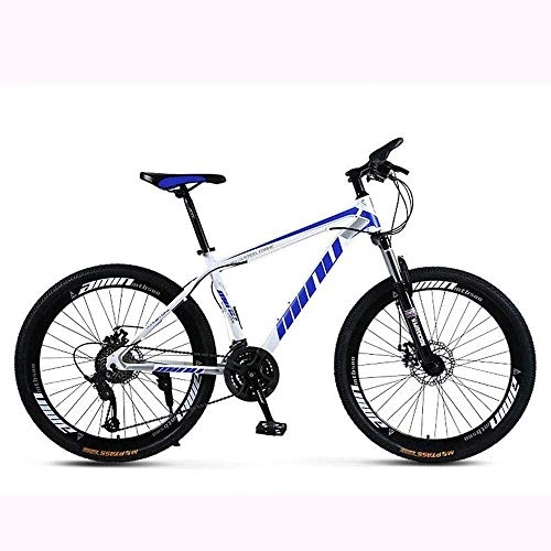 Mountain Bike : Suge Adulti Mountain Bike, 30 velocit Doppio Freno a Disco, Ruota Ruota a Razze, off-Road, Ammortizzante, Maschio e Femmina Studenti Biciclette, for Gli Sport Esterni, Esercizio (Color : White Blue)