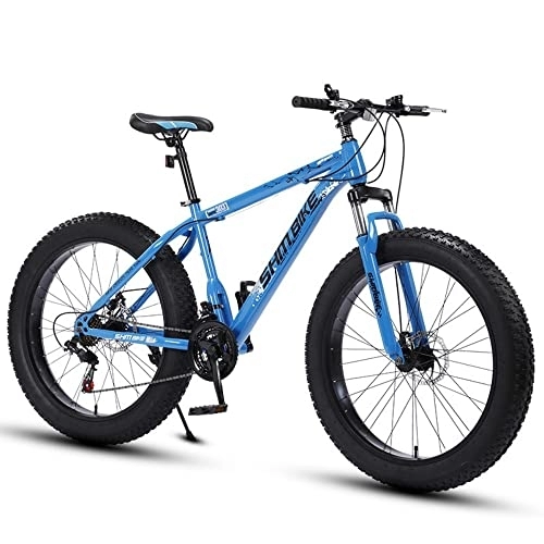 Mountain Bike : TAURU 26 pollici Mountain Bike 21 velocità bici da strada bici da neve per uomo donna doppio freno a disco / telaio rigido in acciaio al carbonio (blu)