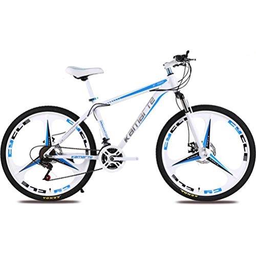 Mountain Bike : Tbagem-Yjr Unisex Commuter Città Hardtail Bici 24 Pollici Ruota 27 velocità Fuori Strada Mens MTB (Color : White Blue)