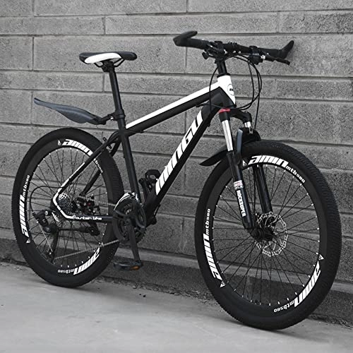Mountain Bike : TONATO Mountain Bike da 26 Pollici, Acciaio al Carbonio a velocità variabile 21 / 24 / 27 Speed Bicycle MTB Full Suspensi, A, 21speed