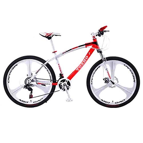 Mountain Bike : TOOLS Mountain Bike Bici da Strada Bici Adulta Mountain Bike MTB Strada Biciclette for Uomini e Donne 24 / 26in Ruote Regolabile velocità Doppio Freno a Disco (Color : Red-26in, Size : 24 Speed)
