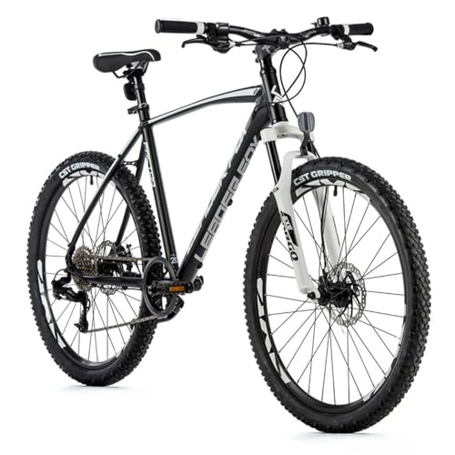Mountain Bike : Velo Muscular Mountain Bike 26 Leader Fox Factor 2023 Nero Opaco-Bianco 8 V Telaio in alluminio 20 Pollici (Taglia Adulto 180-188 cm)
