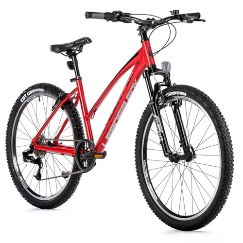 Mountain Bike : Velo Muscular MTB 26 Leader Fox MXC 2023 Donna Rosso 8 V Telaio 18 Pollici (Taglia Adulto 170-178 cm)
