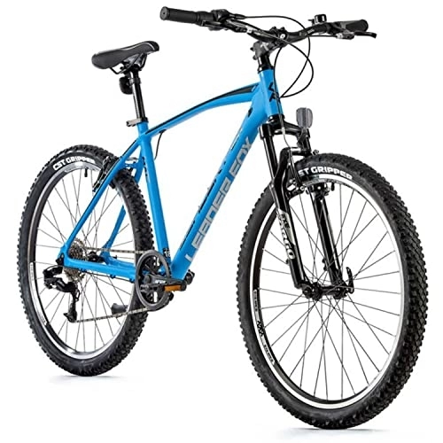 Mountain Bike : Velo Muscular MTB 26 Leader Fox MXC 2023 Uomo Blu Opaco 8V Telaio 20 Pollici (Taglia Adulto 180-188 cm)