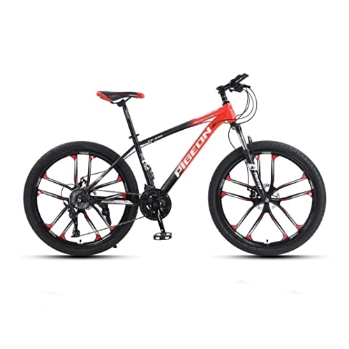 Mountain Bike : VIIPOO Mountain Bike per Ragazzi Adulti da 160 / 168 cm Bici, Freni Meccanici Doppio Disco Anteriori e Posteriori, Mountain Bike Fondo Sportiva Outdoor, Red-24‘’ / 24 Speed