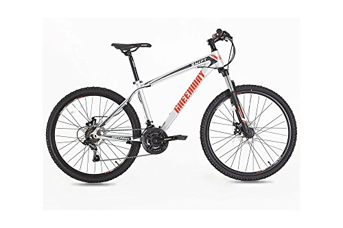 Mountain Bike : Vélo de montagne, cadre en acier et fourche, Suspension avant, taille 66 cm, Greenway, gris