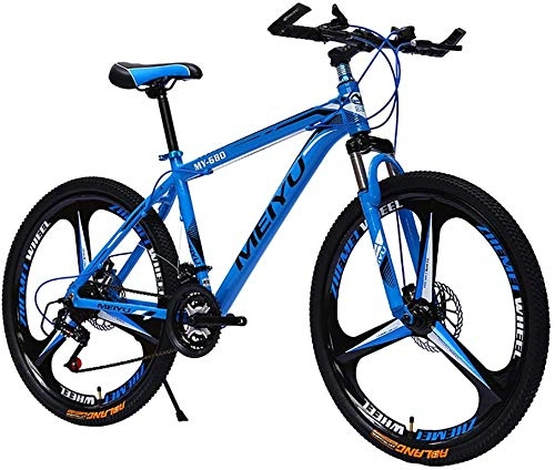 Mountain Bike : WJJH Bike 30-velocità Mountain Bike, Biciclette da Uomo per Adulti da 26 Pollici, Struttura di Alluminio Freni a Doppio Disco, con Free Parafanghi, Blu
