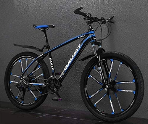 Mountain Bike : WJSW Mountain Bike a Doppia Sospensione, Ruote da Fuoristrada da 26 Pollici per Bici da Strada da Città MTB (Colore: Nero Blu, Dimensioni: 27 velocità)