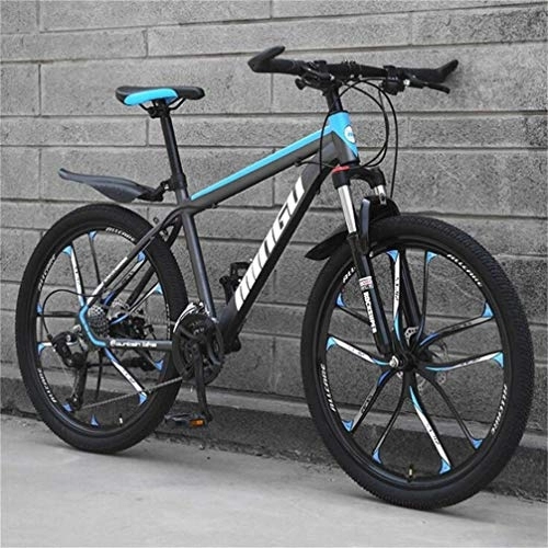 Mountain Bike : WJSW Mountain Bike Ammortizzante da Guida, Bici da Strada City - Dual Suspension MTB da Uomo (Colore: Nero Blu, Dimensioni: 30 velocità)