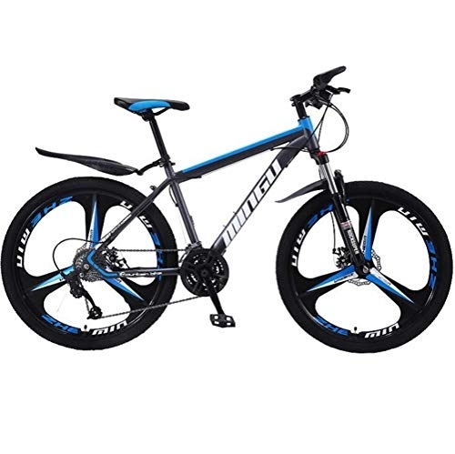 Mountain Bike : WJSW MTB da Uomo a velocità variabile, Mountain Bike da Hardtail, smorzamento Fuoristrada per Bici da Strada (Colore: Nero Blu, Dimensioni: 21 velocità)