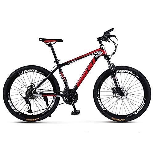 Mountain Bike : WSJ - Mountain bike da adulto, 26 pollici, 30 velocità, una ruota off-road a velocità variabile ammortizzatore per uomini e donne, colore: Rosso, Nero