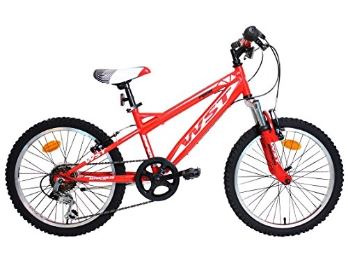 Mountain Bike : WST BTT Sniper Bicicletta Mountain Bike per Bambini, Nero / Arancione, 20"