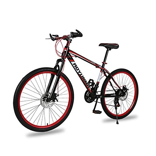 Mountain Bike : WXX 26-inch 21-velocità-Shock Absorbing Doppio Freno A Disco per Adulti Mountain Bike Anti-Skid Anti-Stab Student Bicyclesuitable per Outingavailable in Tre Colori, Black Red