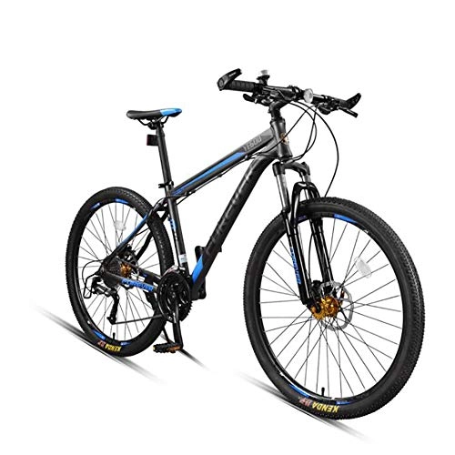 Mountain Bike : WXX 27.5 Pollici Dual Hard Disk Coda del Freno di Mountain Bike Sedile Regolabile E Manubrio per Uomini E Donne all-Terrain off-Road Biciclette Adatta per Il Campeggio, Gray Blue