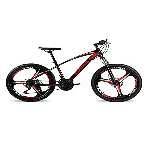 Mountain Bike : WXXMZY Biciclette, Mountain Bike, Mountain Bike da 24 / 26 Pollici per Adulti E Ragazzi, Mountain Bike A Doppio Disco A 21 velocità. (Color : Red, Size : 24 Inches)
