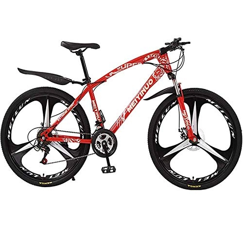 Mountain Bike : WXXMZY Mountain Bike, Bici Ammortizzante 26 Pollici 21 / 24 / 27 velocità Ammiraglia Freno A Disco Bici da Studente Mountain Bike per Adulti (Color : Red, Size : 27speed)