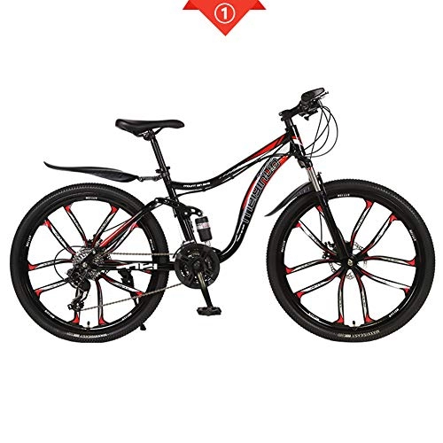 Mountain Bike : XNEQ 26-inch 21 / 24 / 27-velocità per Adulti-Shock Absorbing Mountain Bike, 10-Cutter Ruote Student Biciclette, 1, 27