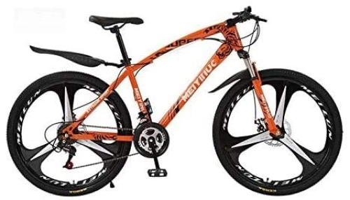 Mountain Bike : XSLY Freno a Disco 26 Pollici Mountain Bike Box Bike for Adulti Acciaio al Carbonio 24 velocità Mountain Bike Hardtail all Terrain Doppio Damping (Color : Orange)