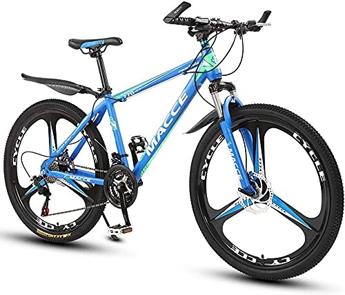 Mountain Bike : Y DWAYNE Bici MTB da 26 Pollici a 27 velocità, Bici con Coda Rigida, Freni a Disco Anteriori e Posteriori, ammortizzatori Anteriori, Pedale Mezzo Alluminio, Blu